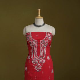 Lucknowi chikankari work jacquard unstitched kurta material