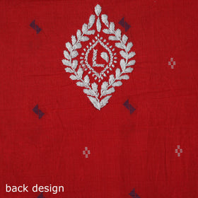 Black - lucknowi chikankari work jacquard unstitched kurta