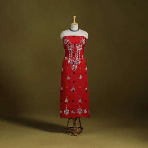 Lucknowi chikankari work jacquard unstitched kurta material