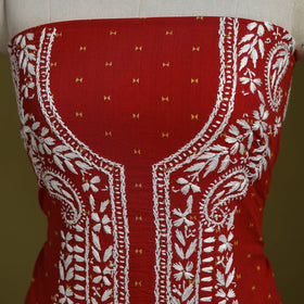 Black - lucknowi chikankari work jacquard unstitched kurta