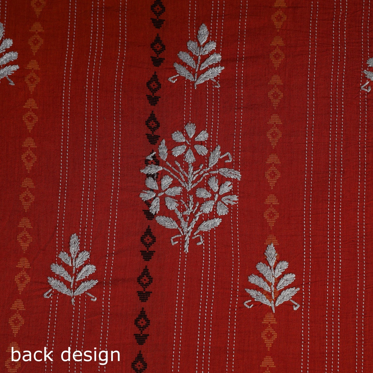 Black - lucknowi chikankari work jacquard unstitched kurta