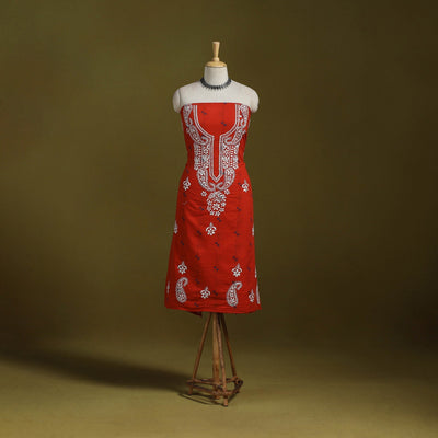 Lucknowi chikankari work jacquard unstitched kurta material