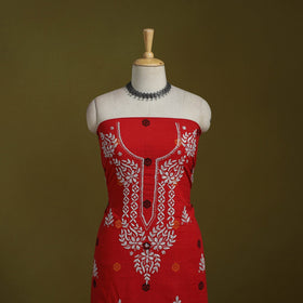 Lucknowi chikankari work jacquard unstitched kurta material