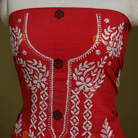 Lucknowi chikankari work jacquard unstitched kurta material