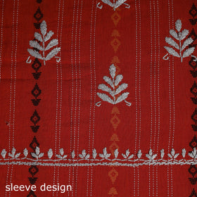 Black - lucknowi chikankari work jacquard unstitched kurta