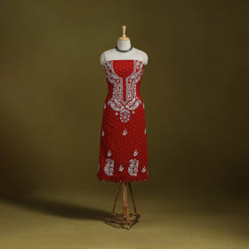 Black - lucknowi chikankari work jacquard unstitched kurta