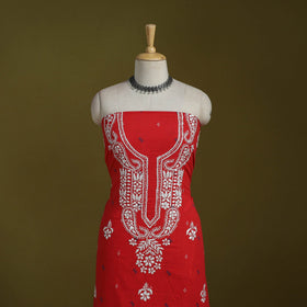 Black - lucknowi chikankari work jacquard unstitched kurta