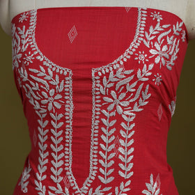 Lucknowi chikankari work jacquard unstitched kurta material