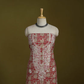 Lucknowi chikankari work kalamkari unstitched kurta