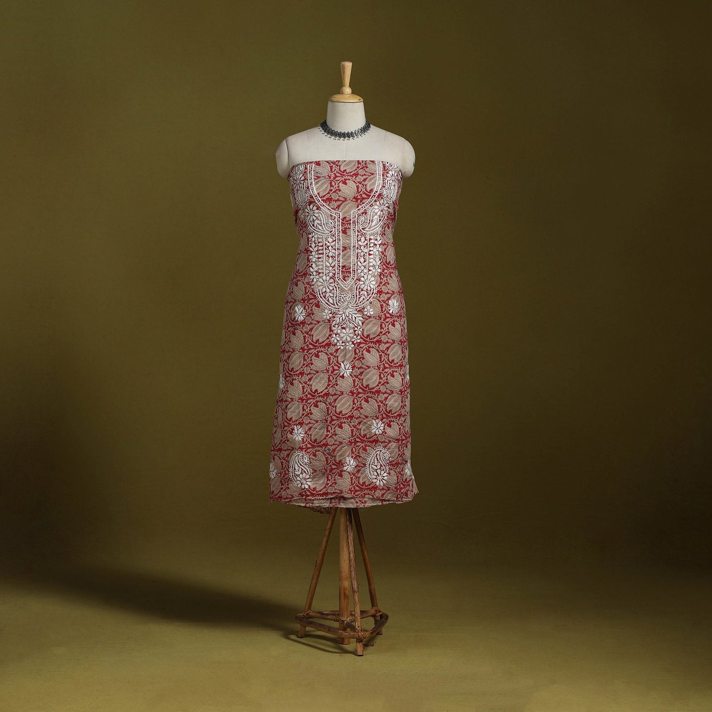 Lucknowi chikankari work kalamkari unstitched kurta