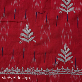 Lucknowi chikankari work pochampally ikat unstitched kurta