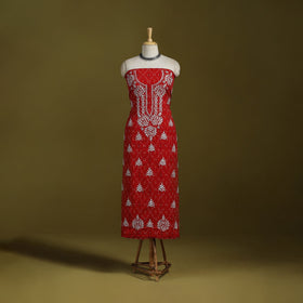 Lucknowi chikankari work pochampally ikat unstitched kurta