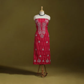 Lucknowi chikankari work pochampally ikat unstitched kurta