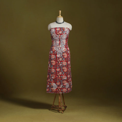 Lucknowi chikankari work sanganeri unstitched kurta