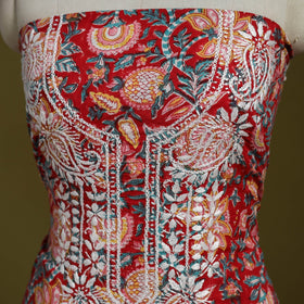 Lucknowi chikankari work sanganeri unstitched kurta