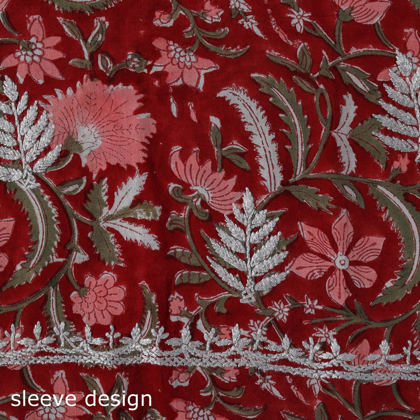 Lucknowi chikankari work sanganeri unstitched kurta