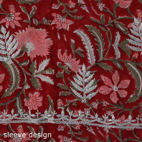 Lucknowi chikankari work sanganeri unstitched kurta