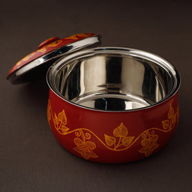  Madhubani Handpainted Stainless Steel Casserole 