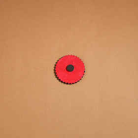 Red - madhubani handpainted wooden fridge magnet 26