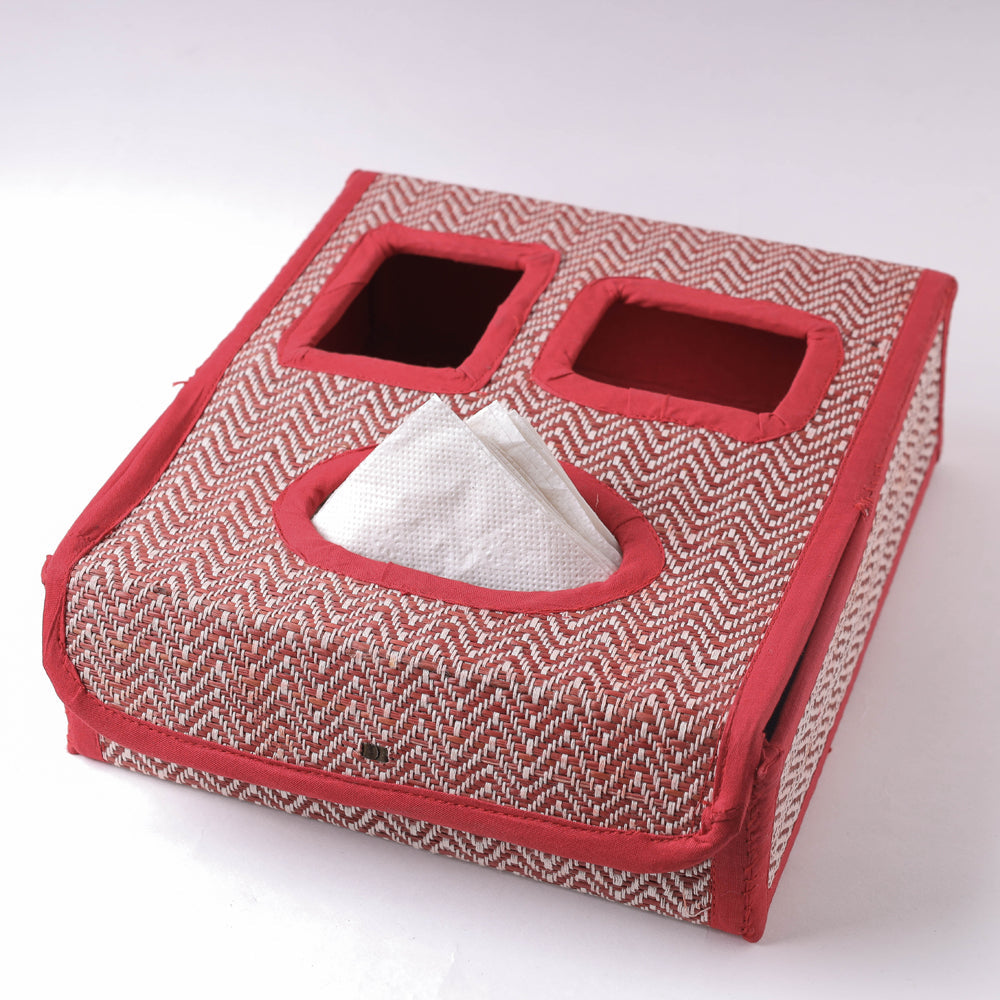 Red Madur Grass Door Tissue Box of Midnapore 
