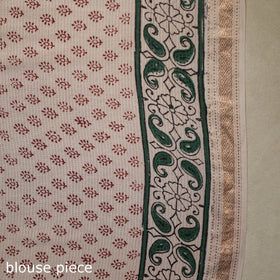 Red - handloom maheshwari silk bagh saree 02 - handcrafted