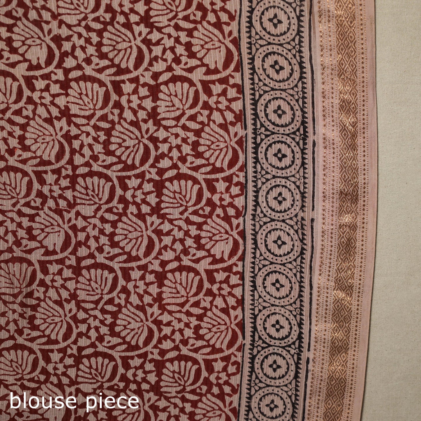 Red - handloom maheshwari silk bagh saree 04 - handcrafted