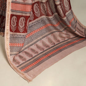 Red - handloom maheshwari silk bagh saree 04 - handcrafted