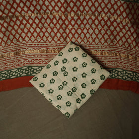 Maheshwari silk hand block bagru print 3pc unstitched dress
