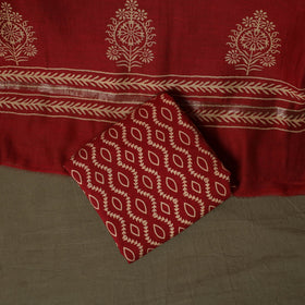 Maheshwari silk hand block jaipur print 3pc unstitched