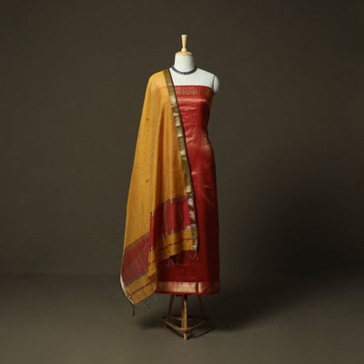 Maheshwari silk handloom zari buti 2pc unstitched dress
