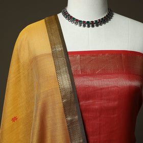 Maheshwari silk handloom zari buti 2pc unstitched dress