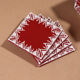  Mandana Art Handpainted Paper Mache Coasters 