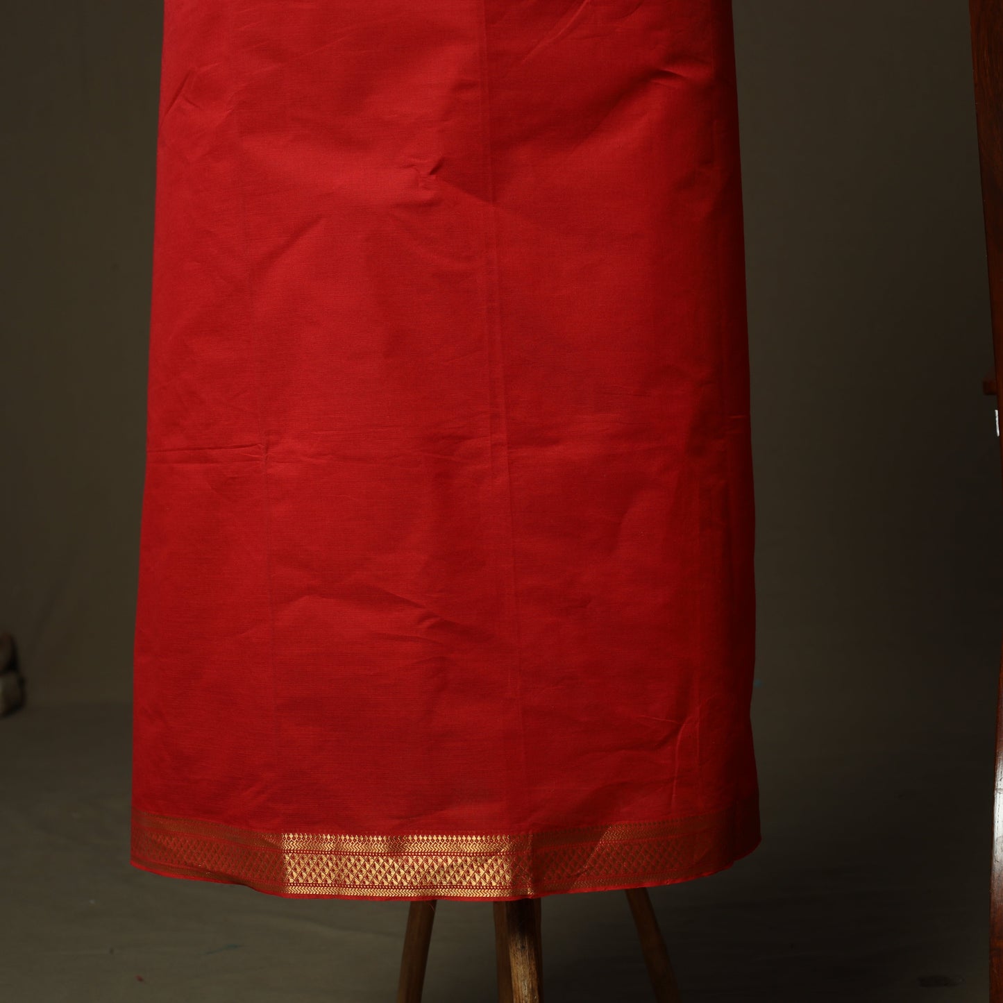 Mangalagiri cotton 3pc unstitched dress material with zari