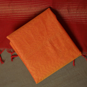 Mangalagiri cotton 3pc unstitched dress material with zari