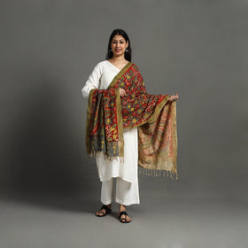 Red - mangalagiri cotton handpainted pen work kalamkari