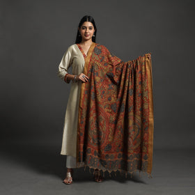 Red - mangalagiri cotton handpainted pen work kalamkari