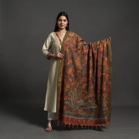 Red - mangalagiri cotton handpainted pen work kalamkari