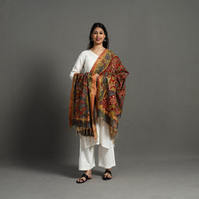 Red - mangalagiri cotton handpainted pen work kalamkari