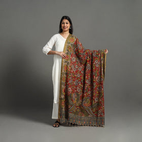 Red - mangalagiri cotton handpainted pen work kalamkari