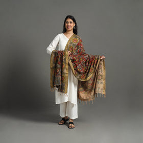 Red - mangalagiri cotton handpainted pen work kalamkari