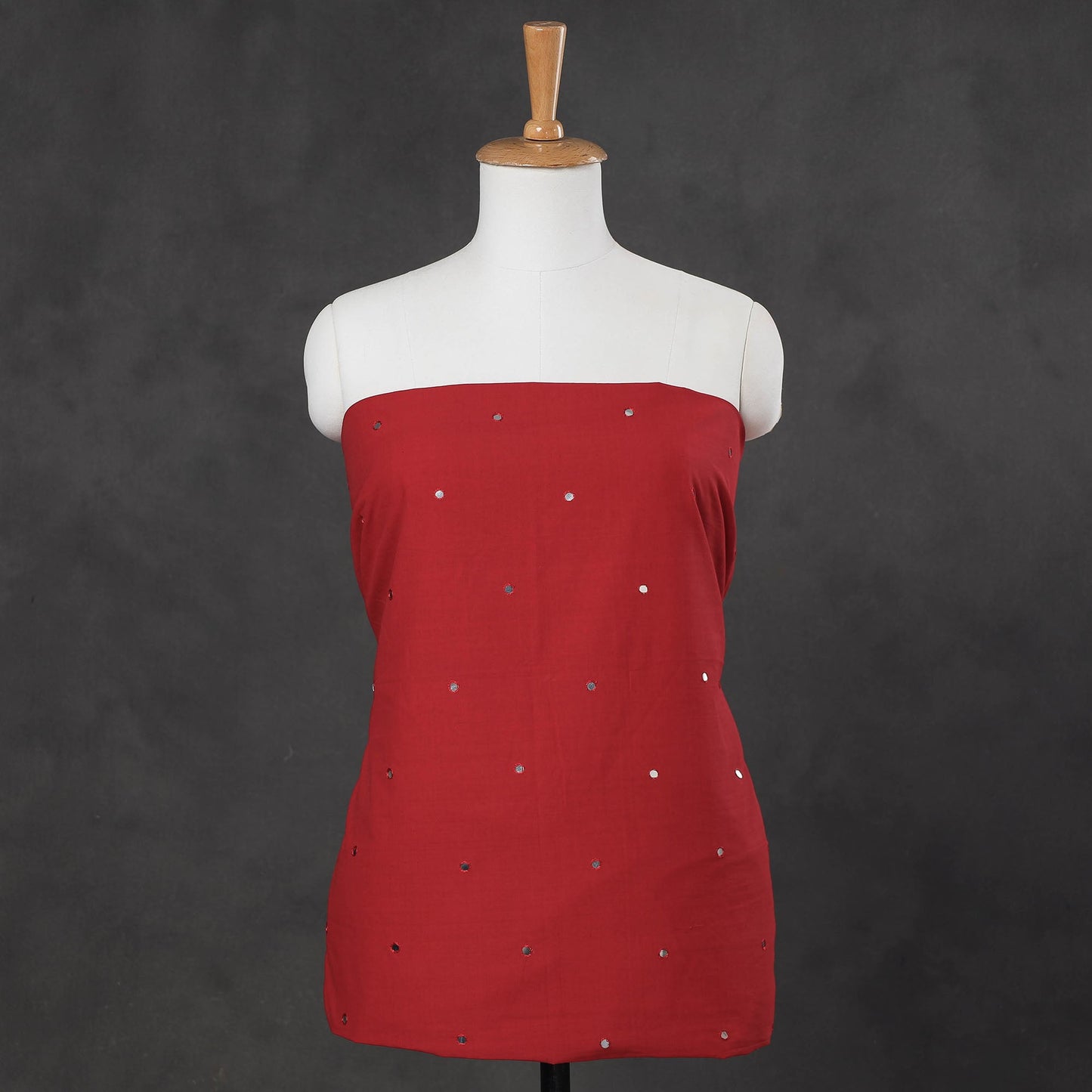 Buy Red Mangalagiri Cotton Sequin Work Kurta Material