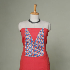 Mangalagiri handloom cotton patchwork unstitched kurta