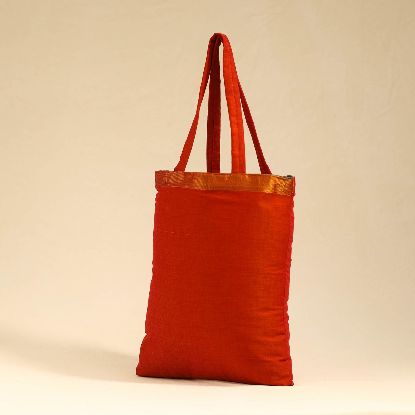 Red Mangalagiri Handloom Cotton Tote Bag Online