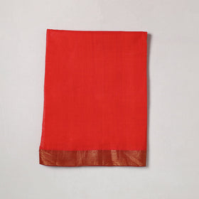 Red - Mangalagiri Handloom Cotton Zari Border Precut Fabric (1 meter) 22