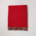 Red - Mangalagiri Handloom Cotton Zari Border Precut Fabric (2.1 meter) 14