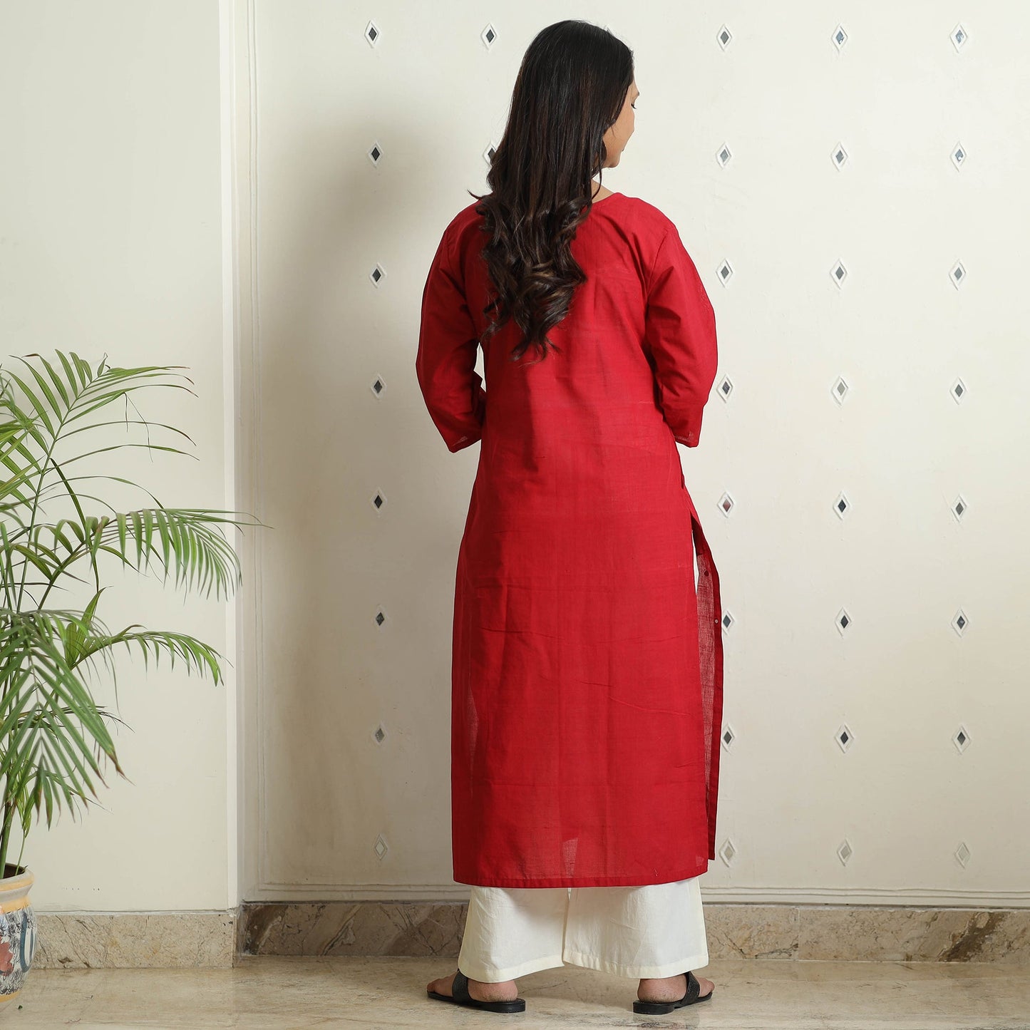 Buy iTokri Casuals - Mangalagiri Pure Handloom Cotton Embroidered Long Kurta Online at iTokri.com