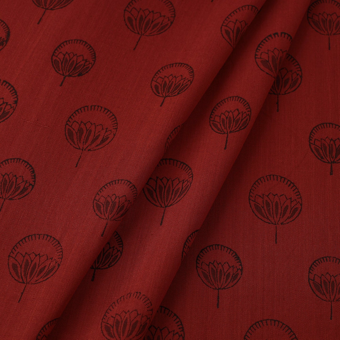  Mangalgiri Block Printed Handwoven Cotton Fabric 