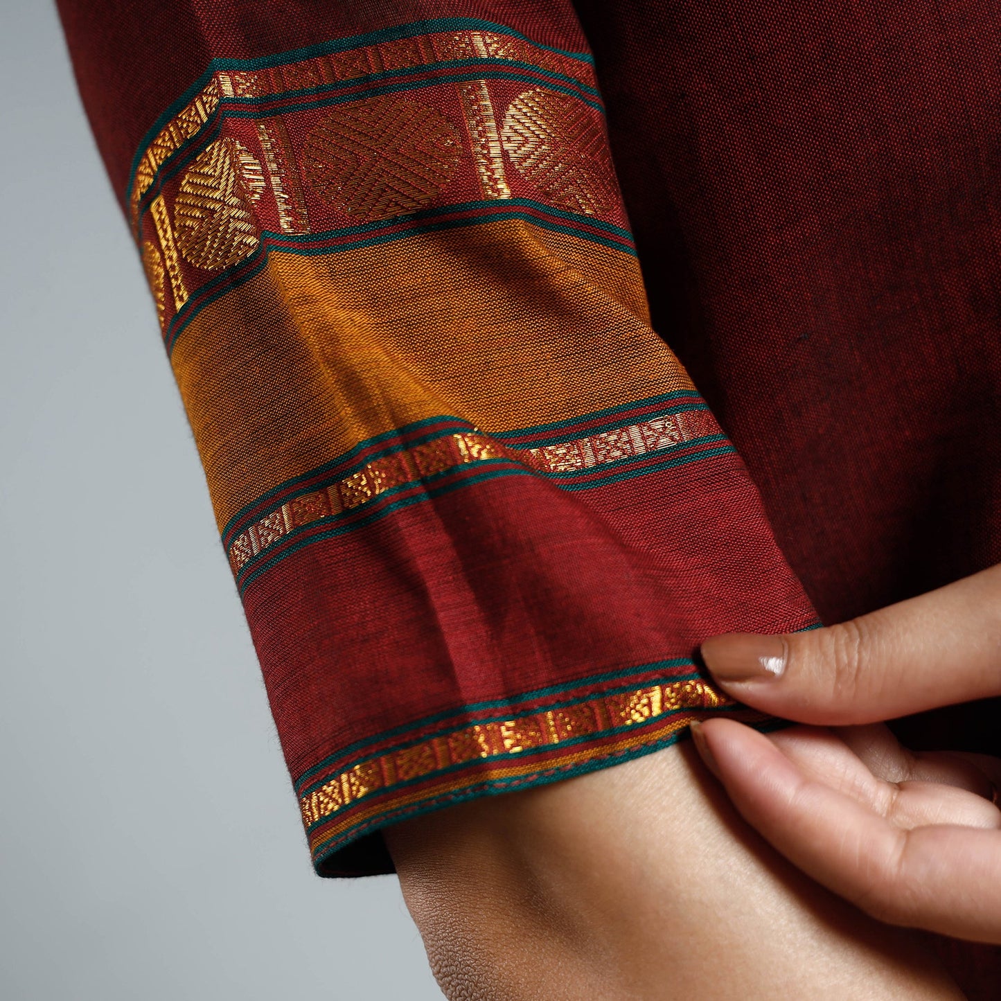 Red - maroon dharwad cotton kurta with palazzo & dupatta