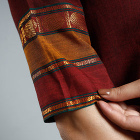 Red - maroon dharwad cotton kurta with palazzo & dupatta