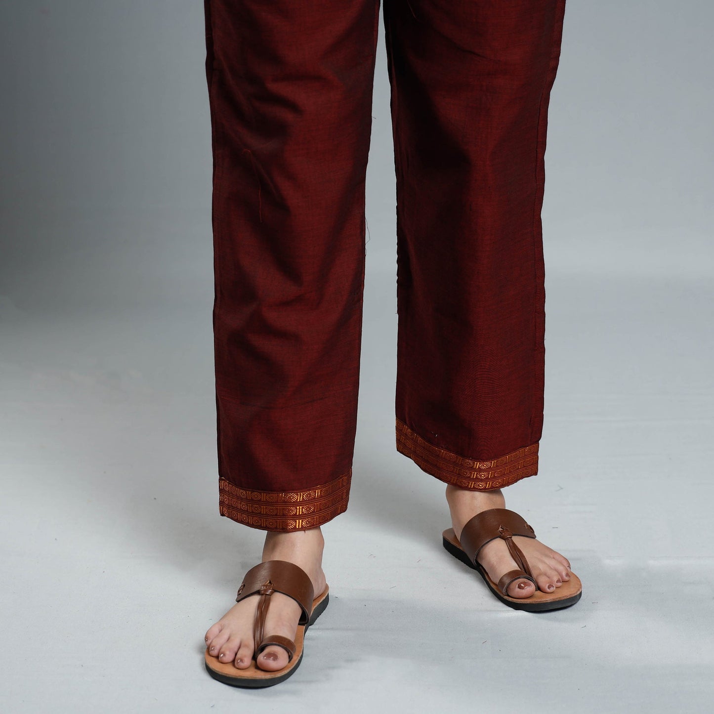 Red - maroon dharwad cotton kurta with palazzo & dupatta